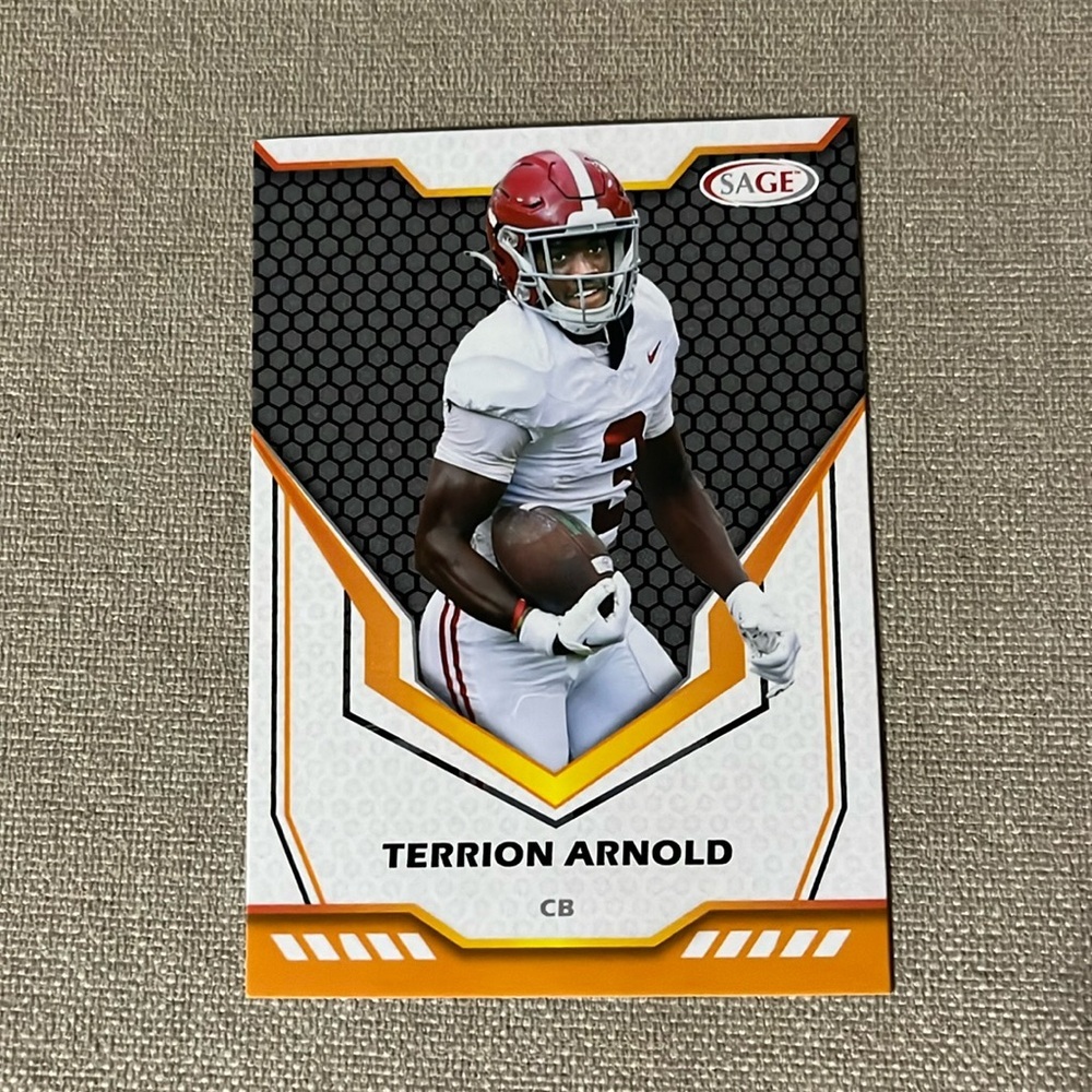 Terrion Arnold 2024 Sage Football Black #128 Detroit Lions Football College Card